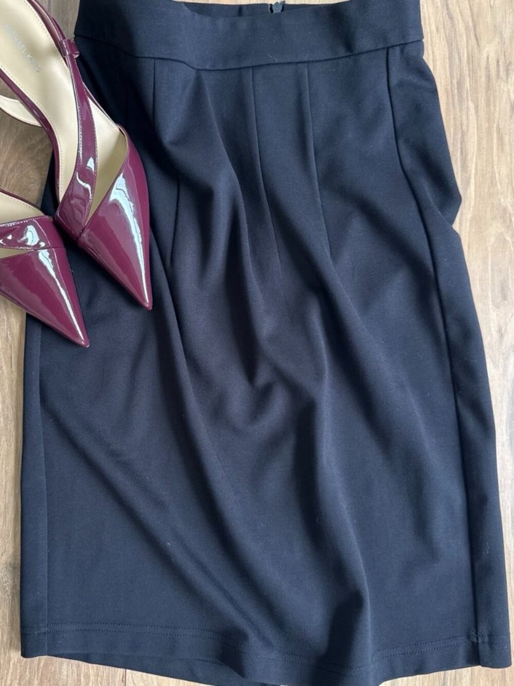 NWT Marycrafts Black Pencil Skirt Size S High Waist Stretch Office